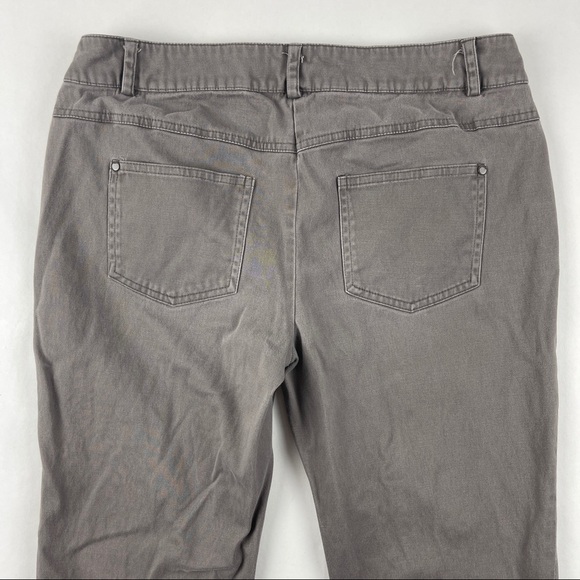 Camaieu Womens Chino Pants Gray Stretch Pockets 10 - Picture 7 of 7